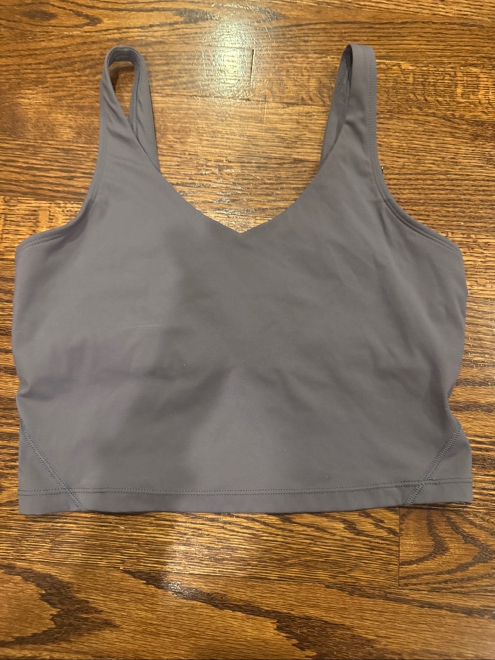 Amazon-brand Cropped Tank with Shelf Bra Size Small in a Gray/Purple Color